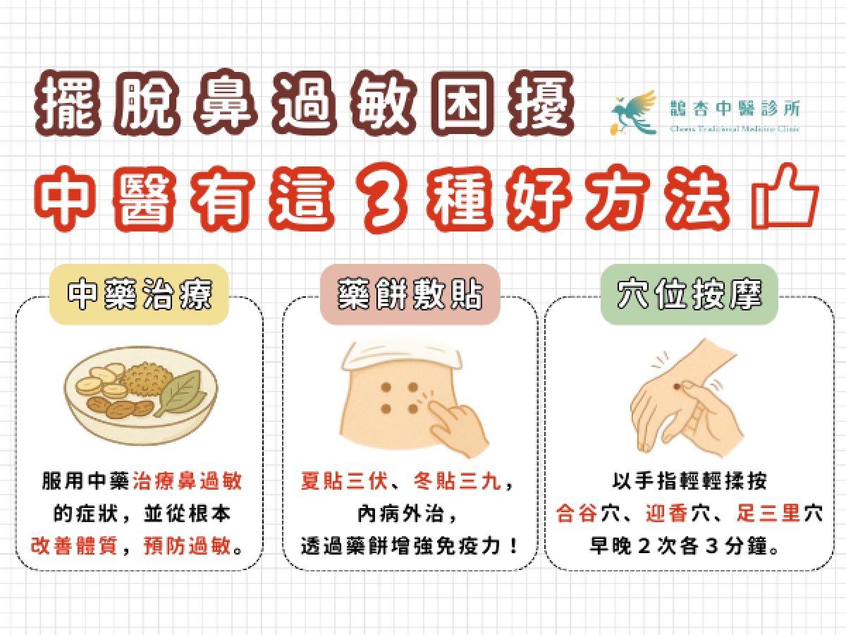 擺脫鼻過敏困擾，中醫有這３種好方法