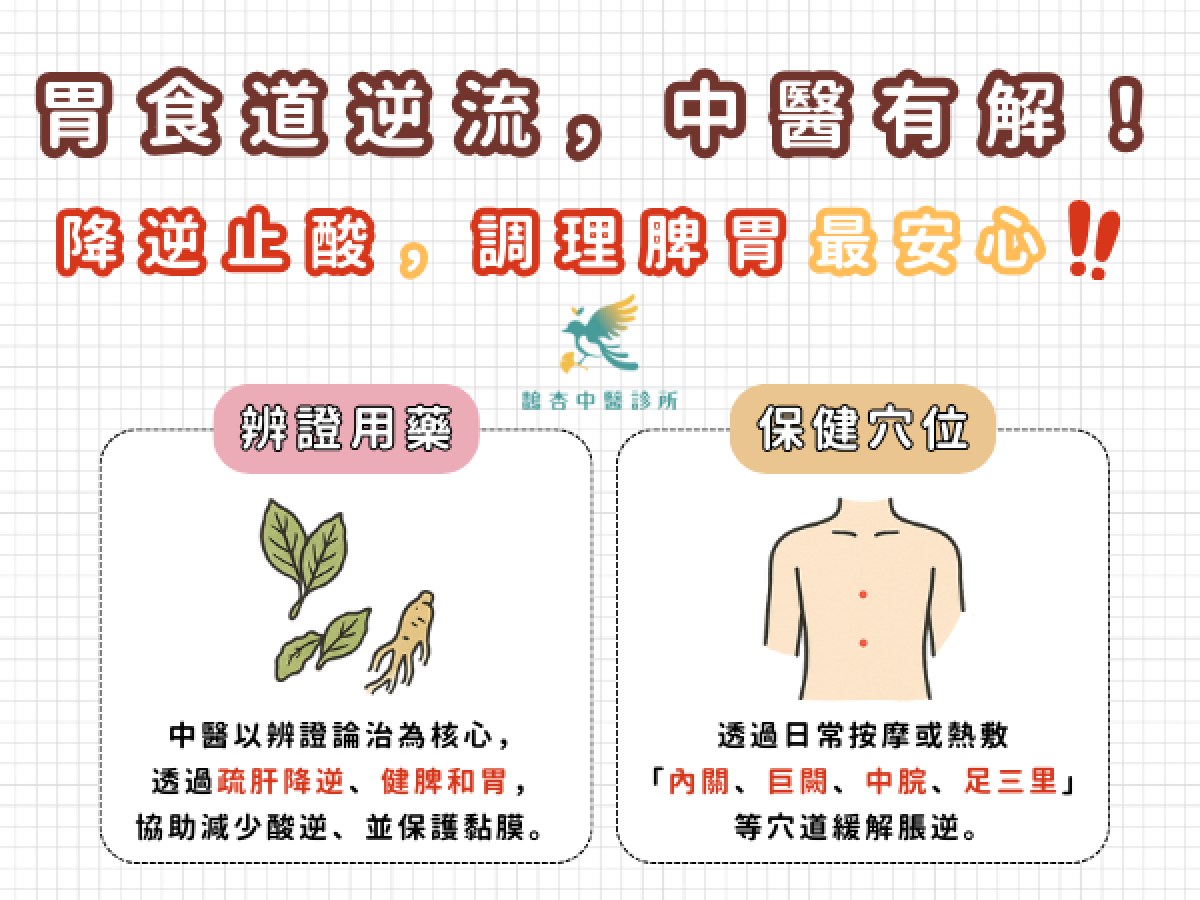 中醫如何治療與保健胃食道逆流？