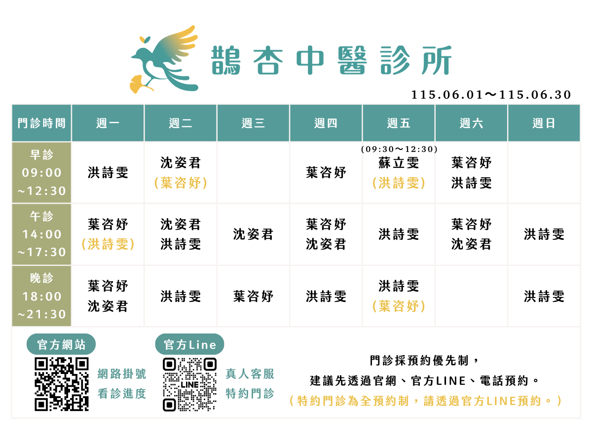 115年6月門診異動
