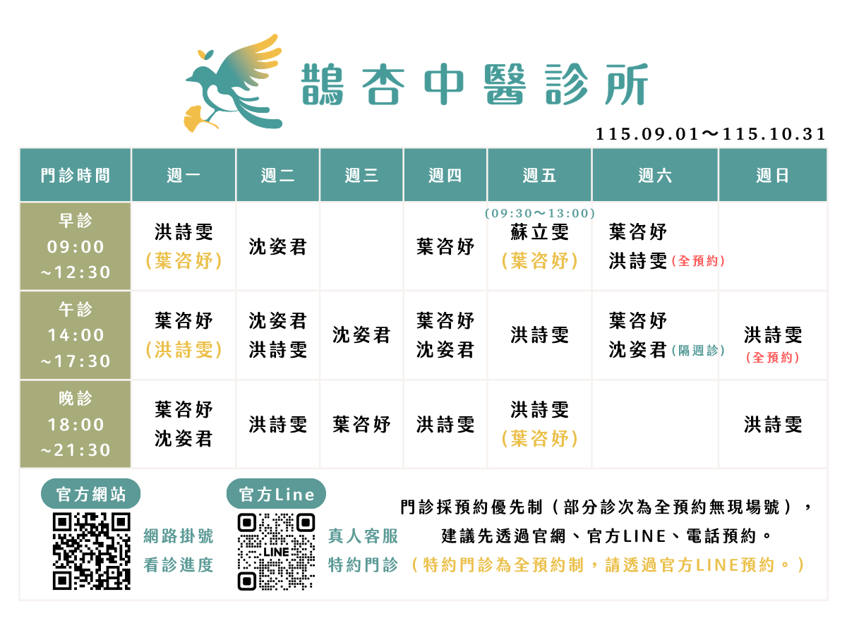 115年9月門診異動